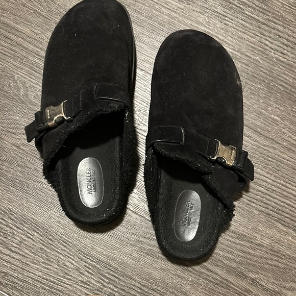 Men Moncler Suede Black Mules - Picture 3 of 6